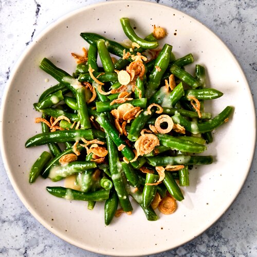 Green Beans with Crispy Shallots